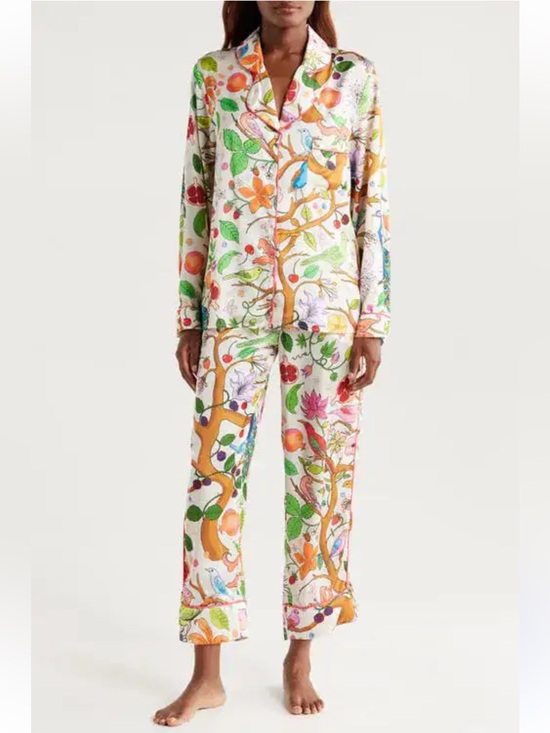 Karen Mabon Other - Karen Mabon Satin Tree of Life Floral Bird Pajama Set, Size M